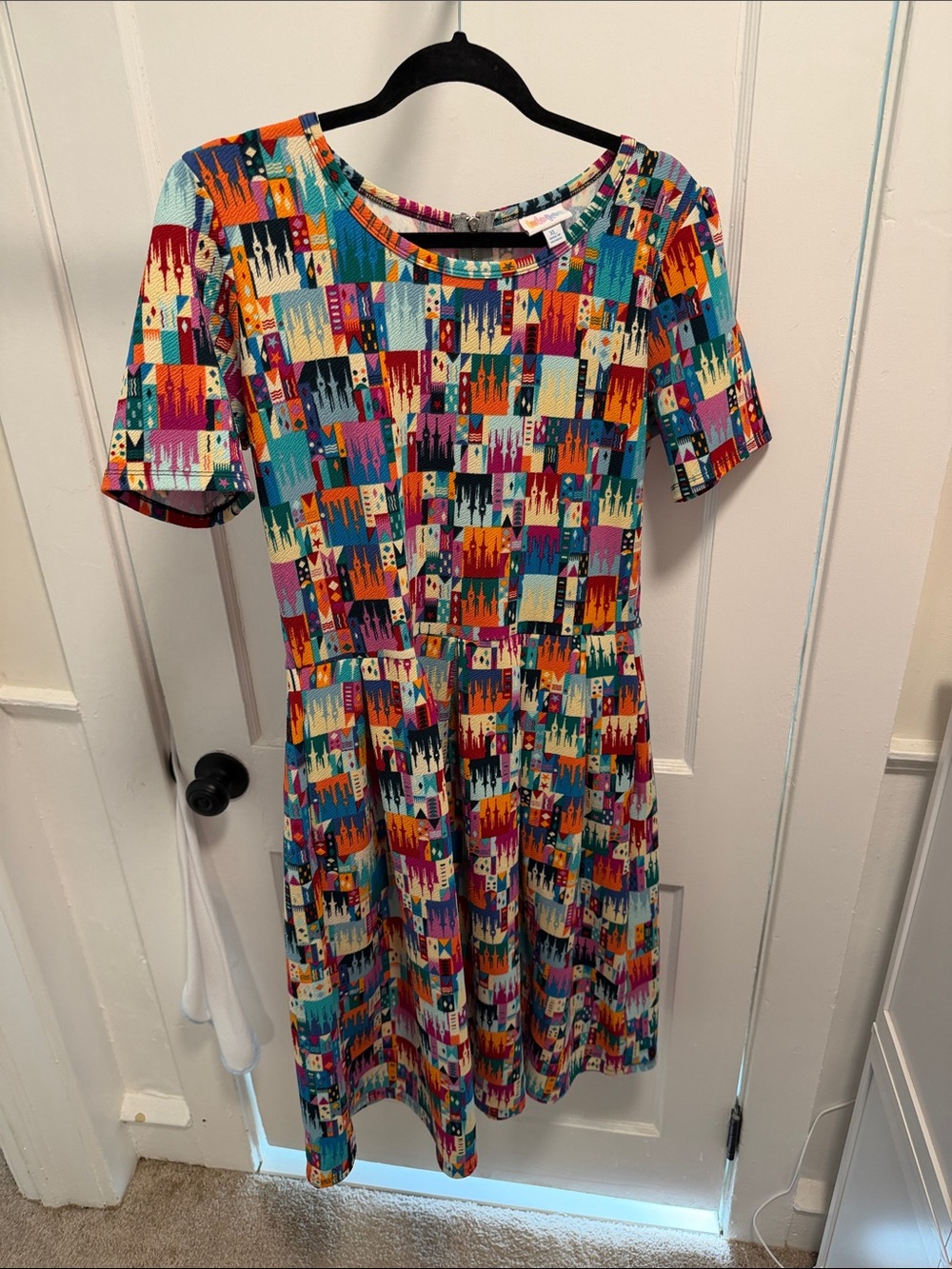 LuLaRoe Multicolor Geometric Midi Dress